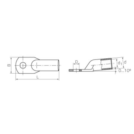 КВТ Наконечник кабельный медный луженый ТМЛ 35–10–10 (мин партия 100 шт.) 40887 KVT КВТ Наконечник кабельный медный луженый ТМЛ 35–10–10 (мин партия 100 шт.) 40887 KVT