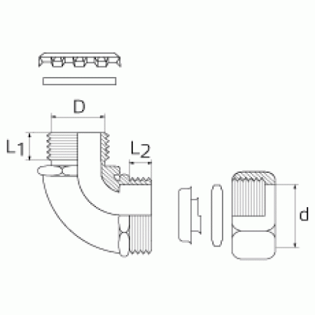 КВТ Муфта ВМ(90°) 38 вводная для подсоединения металлорукава 61383 KVT КВТ Муфта ВМ(90°) 38 вводная для подсоединения металлорукава 61383 KVT