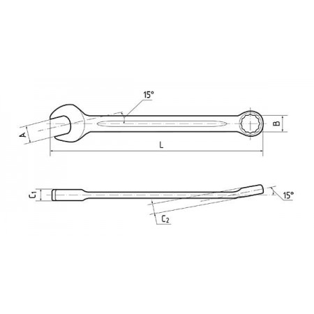КВТ Ключ комбинированный 15мм серии KBT-PROFESSIONAL, 78379 KVT КВТ Ключ комбинированный 15мм серии KBT-PROFESSIONAL, 78379 KVT