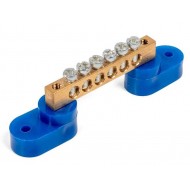 КВТ Шина N "ноль" на 2-х изол ШНИ-6х9-6 (син) (мин партия 10 шт.) 87183 KVT